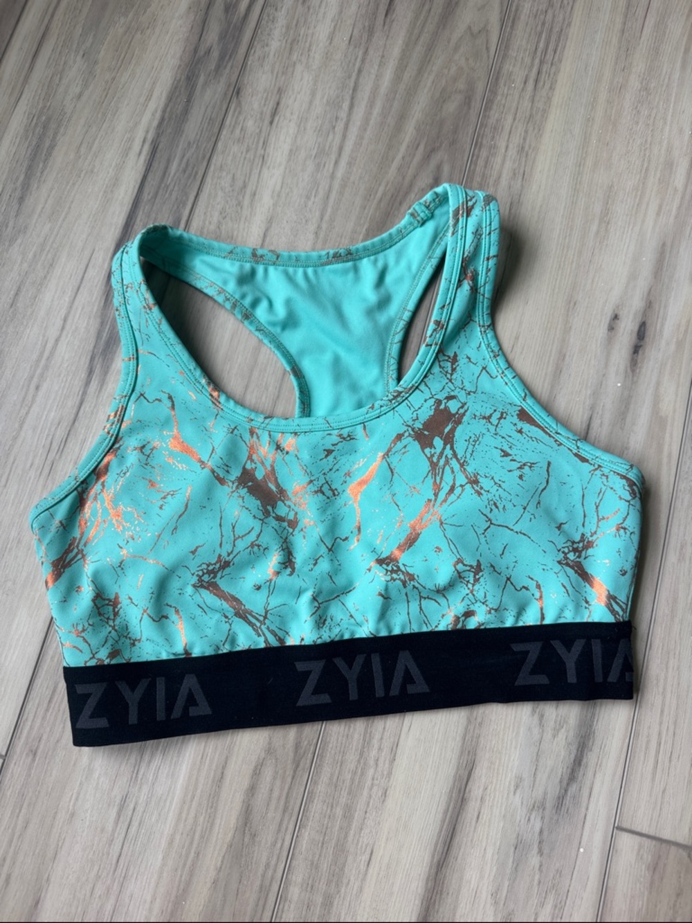 Zyia turquoise marble sports bra
